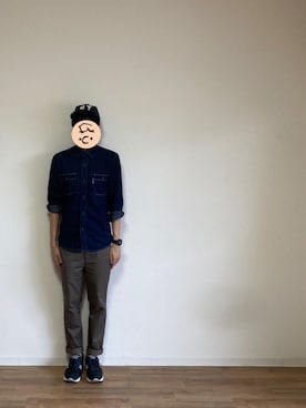 「BLUE BLUE（ブルーブルー）のアイテム（シャツ/ブラウス）」を使った、NORiさん（メンズ・174cm）の夏コーディネート