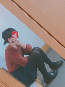 「しまむら（シマムラ）のアイテム（ニット/セーター、ブラウン系）」を使った、あんこもちこ🤘さん（レディース）の冬コーディネート