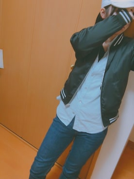 「しまむら（シマムラ）のアイテム（スタジャン）」を使った、あんこもちこ🤘さん（レディース・157cm）の冬コーディネート