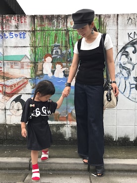 「アイテム（バングル/リストバンド）」を使った、RITSUさん（レディース・156cm）の夏コーディネート