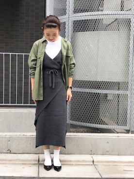 「miniyu（ミニュウ）のアイテム（ジャケット/アウター）」を使った、RITSUさん（レディース・156cm）の秋コーディネート
