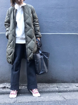 「キルティングコート」｜RITSUさん（レディース・156cm）の冬コーディネート