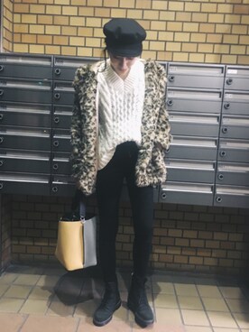 「LILY BROWN（リリーブラウン）のアイテム（その他アウター）」を使った、ヤマサキ サオリさん（レディース・169cm）の冬コーディネート