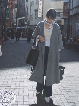 「スプリングSENSEOFPLACE」｜「アイテム（その他アウター）」を使った、ヤマサキ サオリさん（レディース・169cm）の冬コーディネート