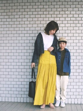 「CITRINE Chakra（シトリンチャクラ）のアイテム」を使った、ヤマサキ サオリさん（レディース・169cm）の春コーディネート