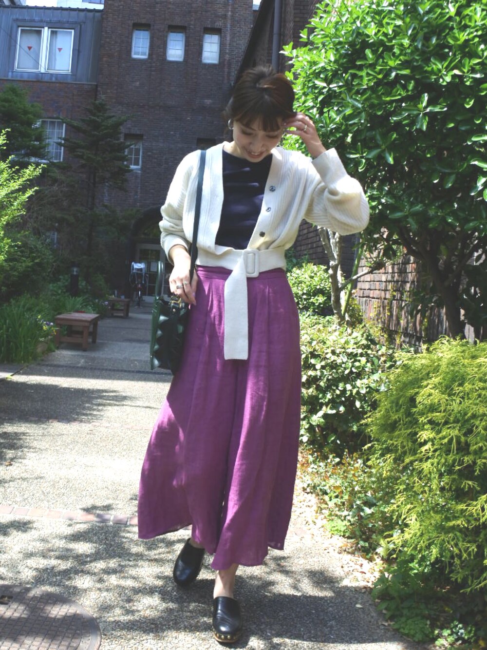 IENA Naoko Tsuji  コラボ リネンパナマ パンツ ネイビー 36パンツ