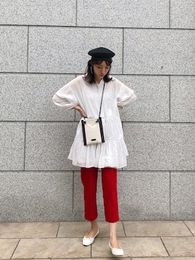 「H&M（エイチ・アンド・エム）のアイテム（ワンピース）」を使った、ヤマサキ サオリさん（レディース・169cm）の秋コーディネート