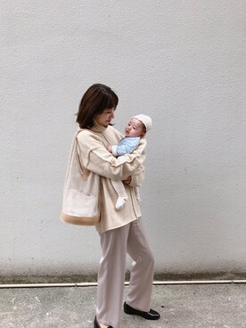 「select MOCA（セレクトモカ）のリンキングオーバーサイズタートルニット（ニット/セーター）」を使った、ヤマサキ サオリさん（レディース・169cm）の秋コーディネート