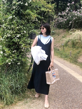 「Hanes」｜「アイテム（ワンピース/ドレス）」を使った、ヤマサキ サオリさん（レディース・169cm）の春コーディネート