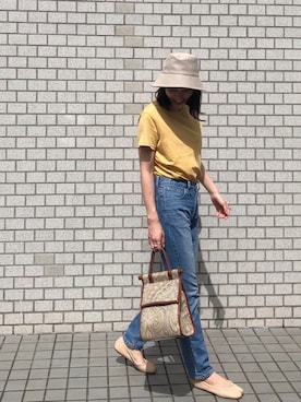 「A VACATION（アヴァケーション）のアイテム」を使った、ヤマサキ サオリさん（レディース・169cm）の夏コーディネート