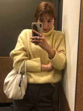 「ENOF（イナフ）のアイテム（パンツ）」を使った、ヤマサキ サオリさん（レディース・169cm）の冬コーディネート