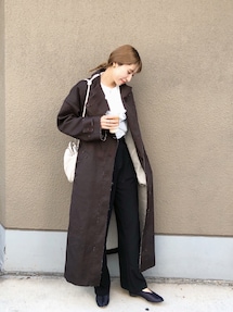 ETRE TOKYO ボンディングカットオフコート　ホワイト　トレンチ ETRE TOKYO（エトレトウキョウ）の「ボンディングカットオフコート