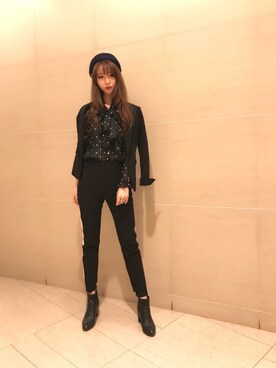 「NARACAMICIE（ナラカミーチェ）のアイテム（スーツジャケット）」を使った、Carlottaさん（レディース・170cm）の冬コーディネート