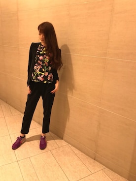 「ナラカミーチェ」｜「アイテム（ノーカラージャケット）」を使った、Carlottaさん（レディース・170cm）の春コーディネート