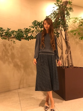 「ナラカミーチェ」｜「アイテム（アンサンブル）」を使った、Carlottaさん（レディース・170cm）の秋コーディネート