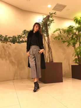 「NARACAMICIE（ナラカミーチェ）のアイテム（ステンカラーコート）」を使った、Carlottaさん（レディース・170cm）の秋コーディネート