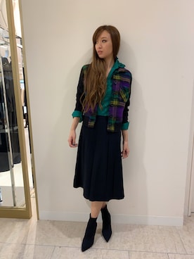 「NARACAMICIE（ナラカミーチェ）のアイテム（ブルゾン）」を使った、Carlottaさん（レディース・170cm）の秋コーディネート