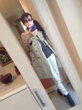 「COMME CA DU MODE（コムサデモード）のアイテム（トレンチコート）」を使った、masumiさん（レディース・167cm）の春コーディネート