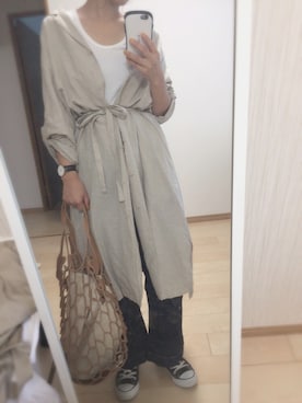 「Ray BEAMS（レイビームス）のRay BEAMS / ストレッチ デニム バギー パンツ（デニムパンツ）」を使った、aayymm07さん（レディース・154cm）の春コーディネート