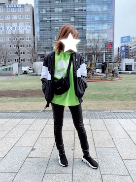 「ソックススニーカー」｜「アイテム（ブルゾン）」を使った、✭♡ayaka♡✭さん（レディース・156cm）の春コーディネート