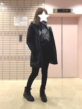 「WOOLRICH（ウールリッチ）のアイテム（ダウンジャケット/コート）」を使った、✭♡ayaka♡✭さん（レディース・156cm）の秋コーディネート