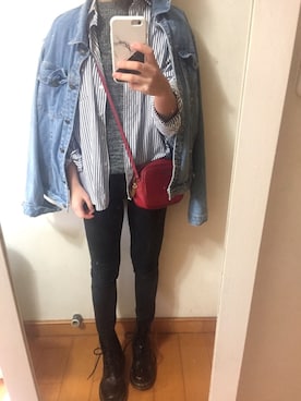 「UNIQLO（ユニクロ）のWOMEN ウルトラストレッチジーンズ（デニムパンツ）」を使った、kkkkkkkkknさん（レディース・156cm）の秋コーディネート