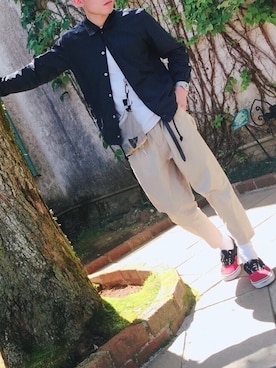 「MR.GENTLEMAN（ミスタージェントルマン）のアイテム（ブルゾン）」を使った、かずへこさん（メンズ・177cm）の春コーディネート