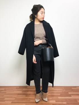 「PLAIN CLOTHING（プレーンクロージング）のアイテム（パンプス）」を使った、ぽんさん（レディース・158cm）の冬コーディネート