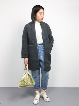 「Khaju（カージュ）のアイテム（その他アウター）」を使った、ぽんさん（レディース・158cm）の冬コーディネート