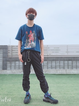 「Y-3（ワイスリー）のアイテム（アクセサリー）」を使った、A9Tさん（メンズ・173cm）の夏コーディネート
