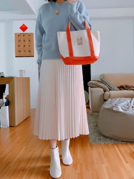 「L.L.Beanトート」｜蜜雪ミッシェルさん（レディース・161cm）の春コーディネート