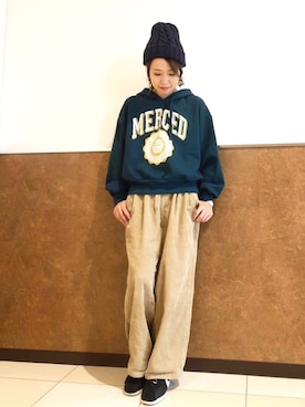 「Handmade（ハンドメイド）のアイテム（アクセサリー）」を使った、よこぞうさん（レディース・154cm）の秋コーディネート