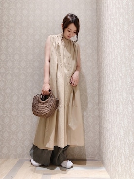 「Petit fleur（プチフルール）のアイテム」を使った、よこぞうさん（レディース・154cm）の夏コーディネート