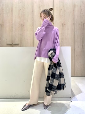 「シャギー」｜「アイテム（ブルゾン）」を使った、hlk05さん（レディース・167cm）の冬コーディネート