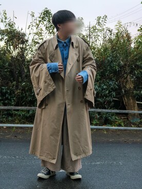 「秋冬」｜「アイテム（トレンチコート）」を使った、Ryuさん（メンズ・170cm）の秋コーディネート