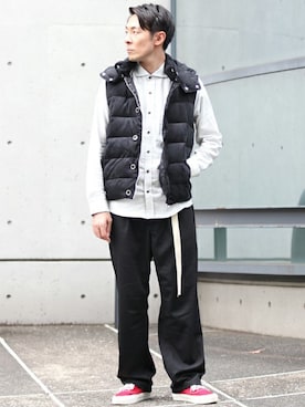 「ロングガチャベルト」｜KAさん（メンズ・173cm）の秋コーディネート