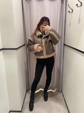 「ブーツコーデ」｜「アイテム（その他アウター）」を使った、momokaさん（レディース・155cm）の秋コーディネート