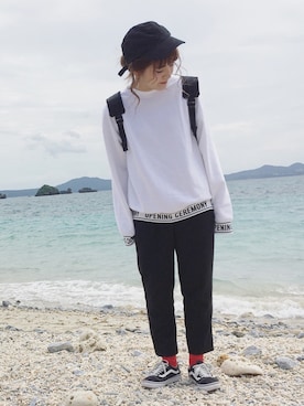 「OPENING CEREMONY（オープニングセレモニー）のアイテム」を使った、AIKAさん（レディース・158cm）の冬コーディネート