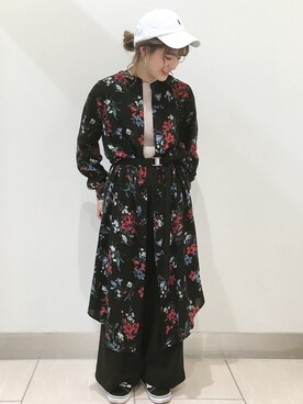 「JEANASIS（ジーナシス）のシャツワンピース/743980 （ワンピース）」を使った、AIKAさん（レディース・158cm）の春コーディネート