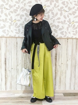 「LILY BROWN（リリーブラウン）のアイテム（ハンチング/ベレー帽）」を使った、AIKAさん（レディース・158cm）の春コーディネート