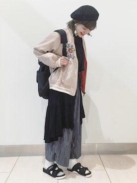 「LILY BROWN（リリーブラウン）のアイテム（ハンチング/ベレー帽）」を使った、AIKAさん（レディース・158cm）の春コーディネート