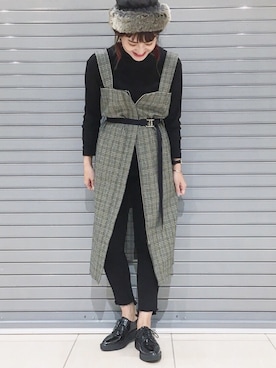 「Daniel Wellington（ダニエルウェリントン）の販売終了クラシックペティット アッシュフィールド32mm（アナログ腕時計）」を使った、AIKAさん（レディース・158cm）の秋コーディネート