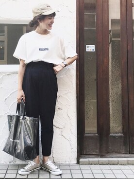 「Daniel Wellington（ダニエルウェリントン）の販売終了クラシックペティット アッシュフィールド32mm（アナログ腕時計）」を使った、AIKAさん（レディース・158cm・20代）の夏コーディネート