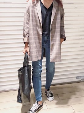 「Daniel Wellington（ダニエルウェリントン）の販売終了クラシックペティット アッシュフィールド32mm（アナログ腕時計）」を使った、AIKAさん（レディース・158cm）の秋コーディネート