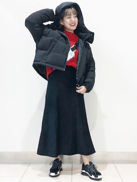 「JEANASIS（ジーナシス）のアイテム（ダウンジャケット/コート）」を使った、AIKAさん（レディース・158cm）の秋コーディネート