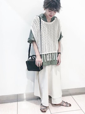 「JEANASIS（ジーナシス）のハコショルダーミニ/830977（ショルダーバッグ）」を使った、AIKAさん（レディース・158cm）の春コーディネート