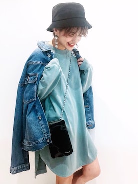 「JEANASIS（ジーナシス）のアイテム（デニムジャケット）」を使った、AIKAさん（レディース・158cm）の夏コーディネート