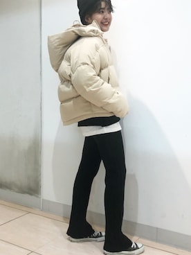 「JEANASIS（ジーナシス）のアイテム（ダウンジャケット/コート）」を使った、AIKAさん（レディース・158cm）の秋コーディネート