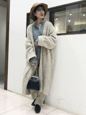 「JEANASIS（ジーナシス）のアイテム（バレエシューズ）」を使った、AIKAさん（レディース・158cm）の冬コーディネート