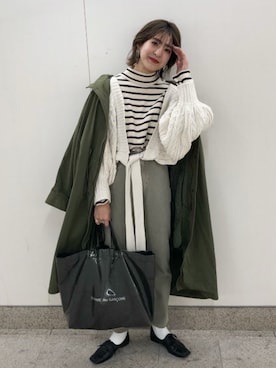 「JEANASIS（ジーナシス）のアイテム（バレエシューズ）」を使った、AIKAさん（レディース・158cm）の冬コーディネート